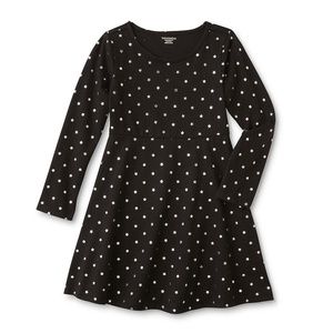 Toughskins black & stars skater jumper dress flare